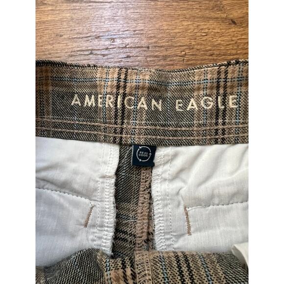 American Eagle Outfitters Plaid Wide Leg Pants - Gray and Black - Picture 2 of 6